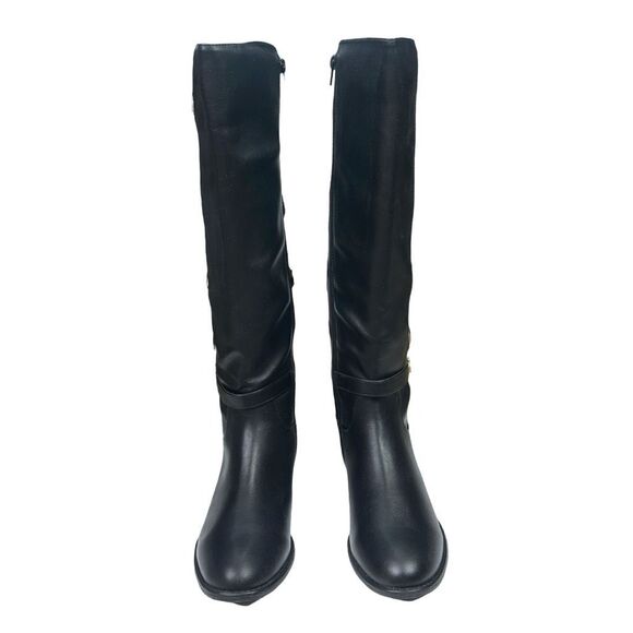 Thalia Sodi Black Faux Leather Veronika Boots - Size 10 - Picture 2 of 10